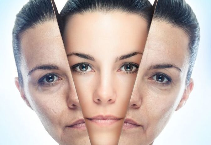 Процесс очищения кожи лица от возрастных изменений